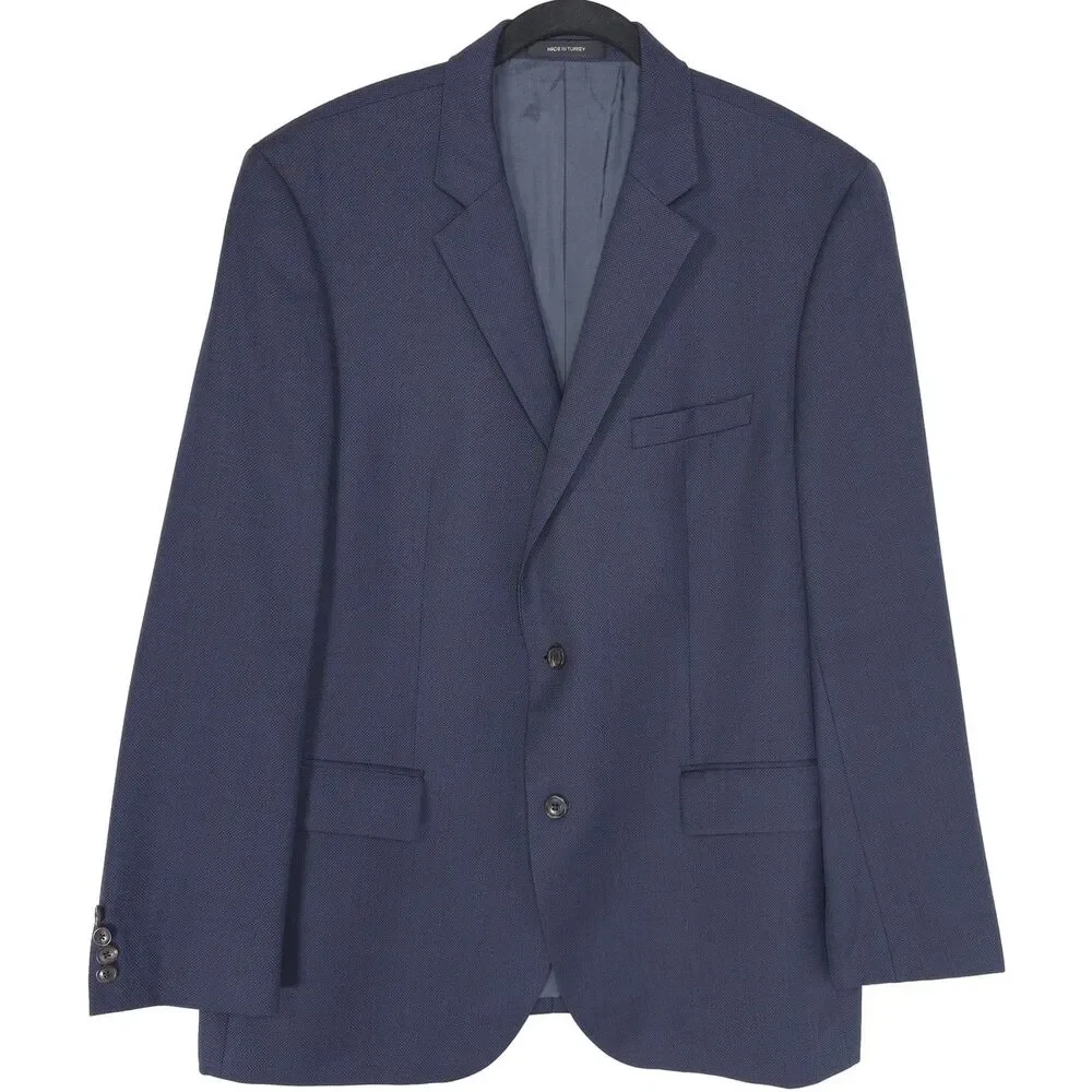 HUGO BOSS Mens Sport Coat Blazer‎ 46R Navy Virgin Wool THE GRAND US 10136292